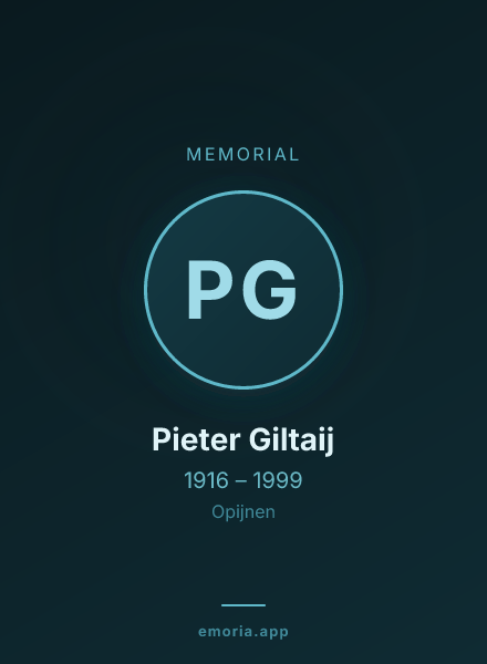 Memorial portrait of Pieter Giltaij