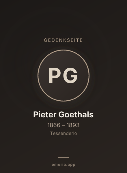 Gedenkportrait von Pieter Goethals