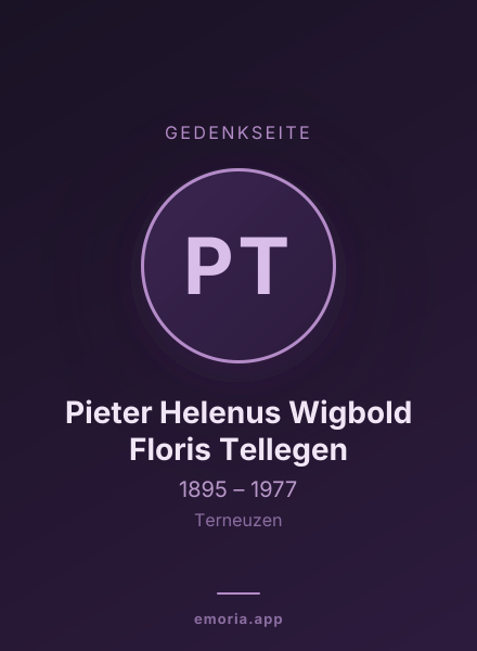 Gedenkportrait von Pieter Helenus Wigbold Floris Tellegen