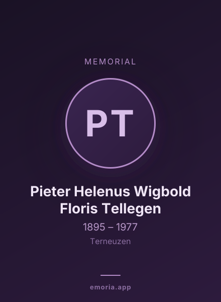 Memorial portrait of Pieter Helenus Wigbold Floris Tellegen