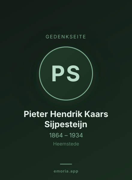 Gedenkportrait von Pieter Hendrik Kaars Sijpesteijn