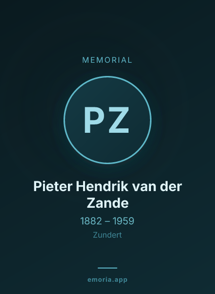 Memorial portrait of Pieter Hendrik van der Zande