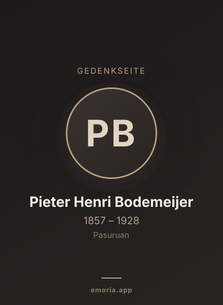 Gedenkportrait von Pieter Henri Bodemeijer