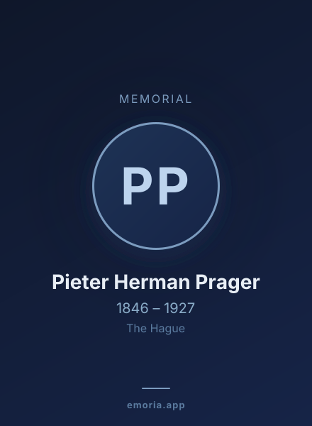 Memorial portrait of Pieter Herman Prager