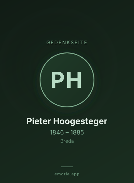 Gedenkportrait von Pieter Hoogesteger