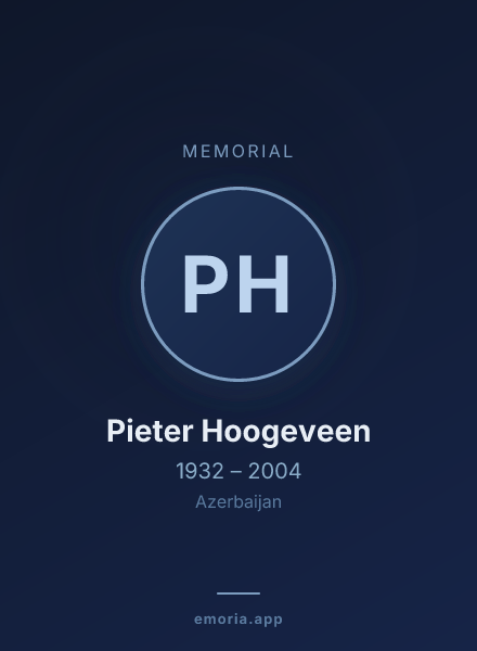 Memorial portrait of Pieter Hoogeveen