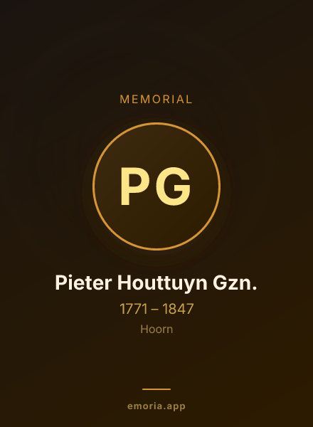 Memorial portrait of Pieter Houttuyn Gzn.