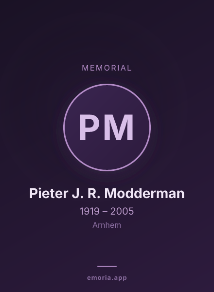Memorial portrait of Pieter J. R. Modderman