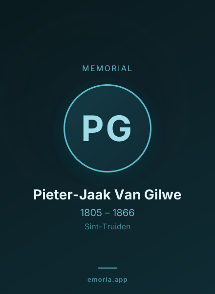 Memorial portrait of Pieter-Jaak Van Gilwe