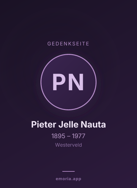 Gedenkportrait von Pieter Jelle Nauta
