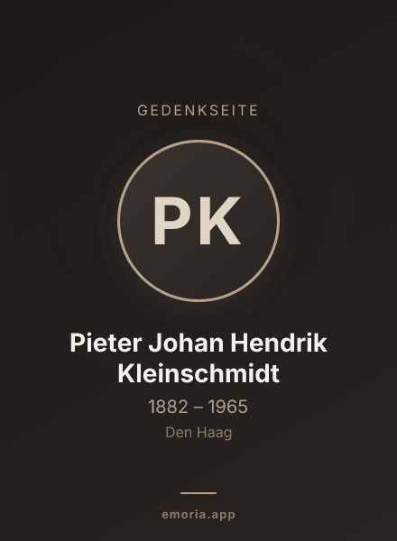 Gedenkportrait von Pieter Johan Hendrik Kleinschmidt