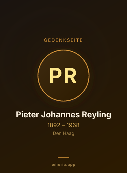 Gedenkportrait von Pieter Johannes Reyling