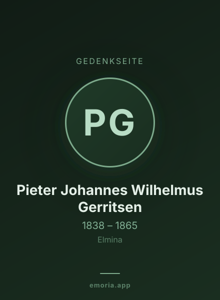 Gedenkportrait von Pieter Johannes Wilhelmus Gerritsen
