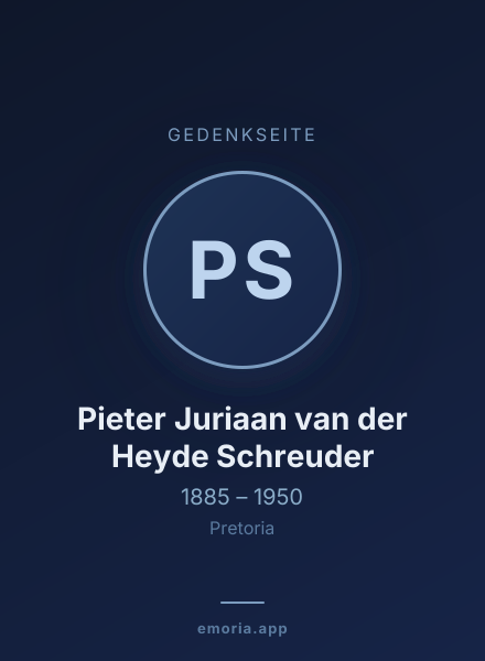 Gedenkportrait von Pieter Juriaan van der Heyde Schreuder