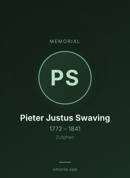 Memorial portrait of Pieter Justus Swaving