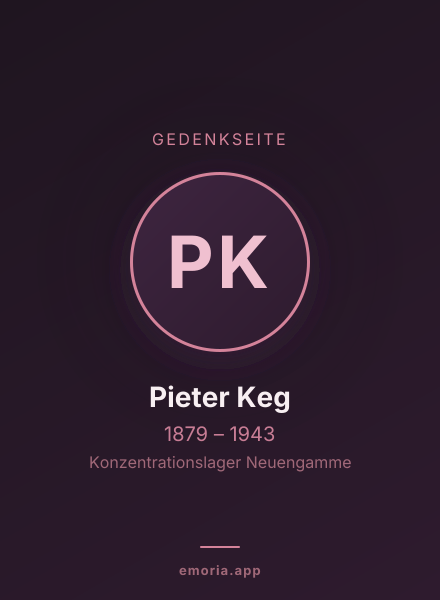Gedenkportrait von Pieter Keg