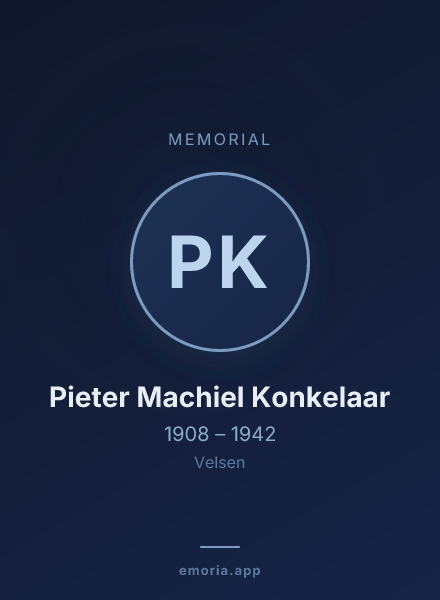 Memorial portrait of Pieter Machiel Konkelaar