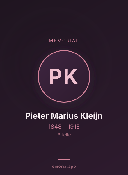 Memorial portrait of Pieter Marius Kleijn
