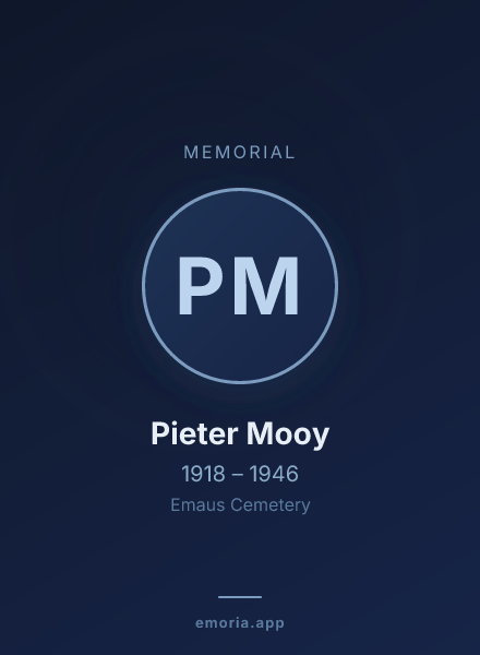 Memorial portrait of Pieter Mooy