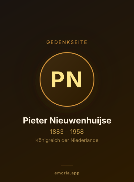 Gedenkportrait von Pieter Nieuwenhuijse