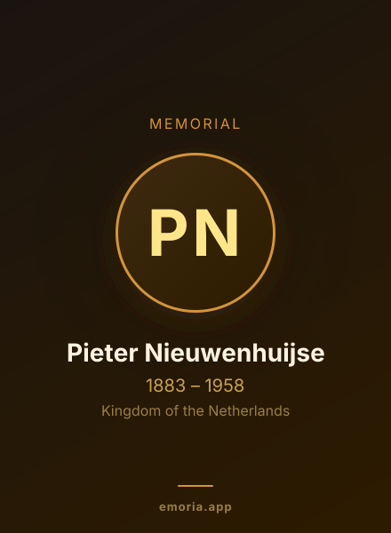 Memorial portrait of Pieter Nieuwenhuijse