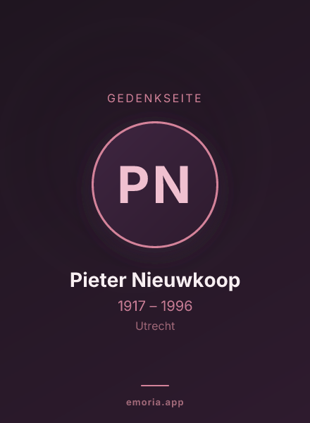 Gedenkportrait von Pieter Nieuwkoop