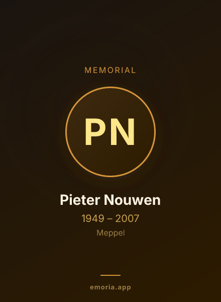 Memorial portrait of Pieter Nouwen