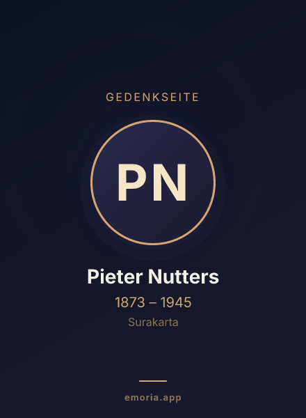 Gedenkportrait von Pieter Nutters