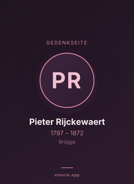 Gedenkportrait von Pieter Rijckewaert