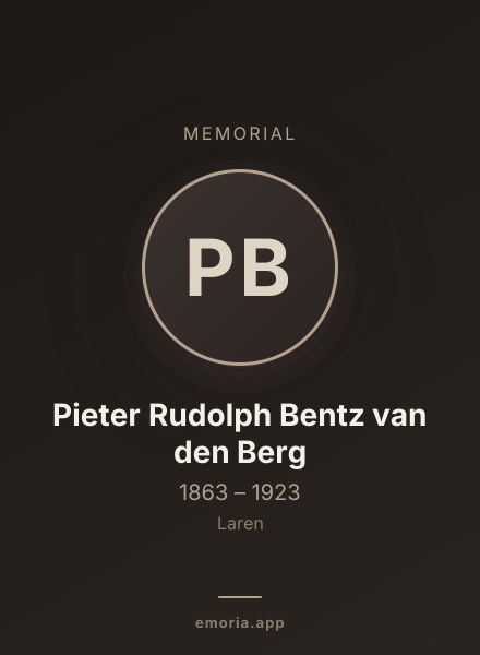 Memorial portrait of Pieter Rudolph Bentz van den Berg