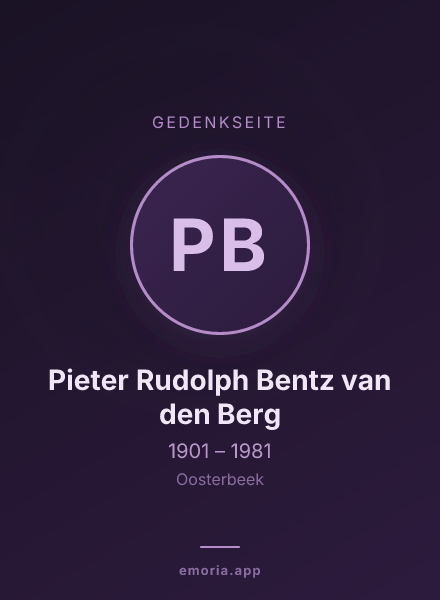 Gedenkportrait von Pieter Rudolph Bentz van den Berg