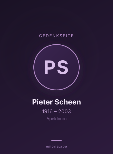 Gedenkportrait von Pieter Scheen
