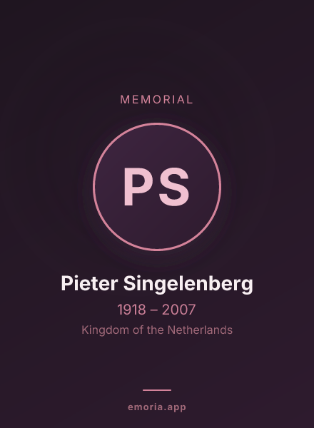 Memorial portrait of Pieter Singelenberg