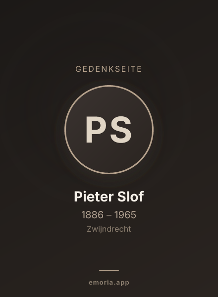 Gedenkportrait von Pieter Slof