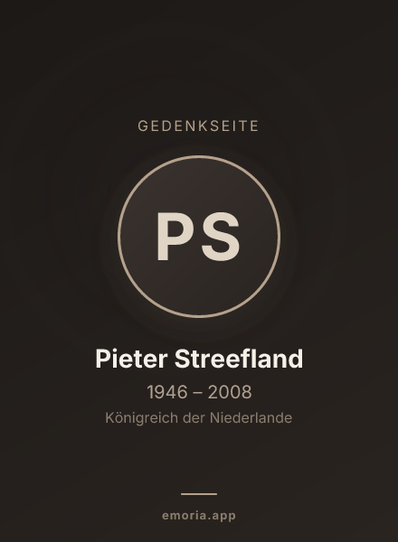 Gedenkportrait von Pieter Streefland