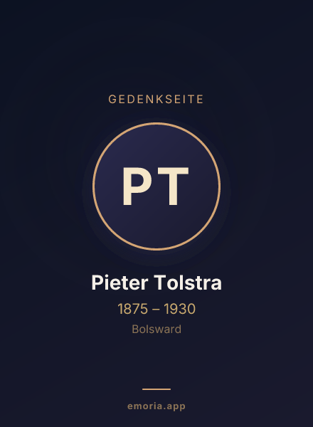Gedenkportrait von Pieter Tolstra