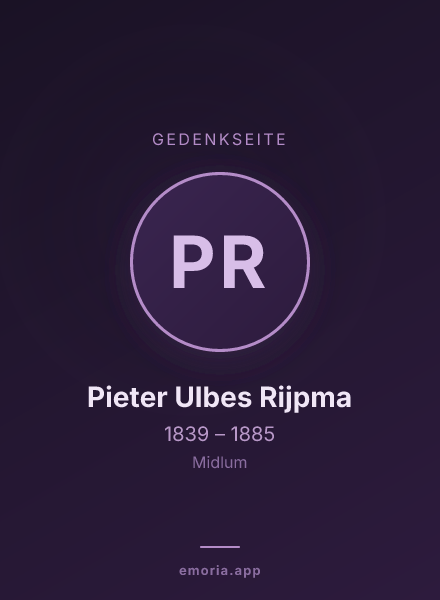 Gedenkportrait von Pieter Ulbes Rijpma