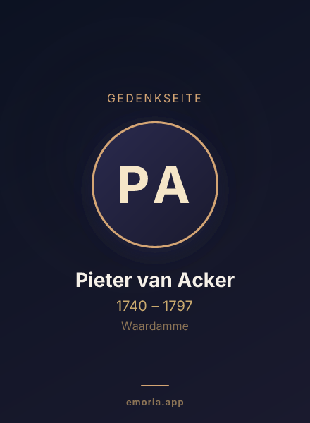 Gedenkportrait von Pieter van Acker