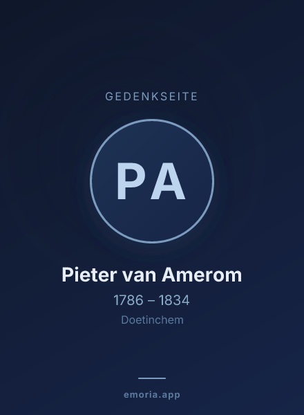Gedenkportrait von Pieter van Amerom