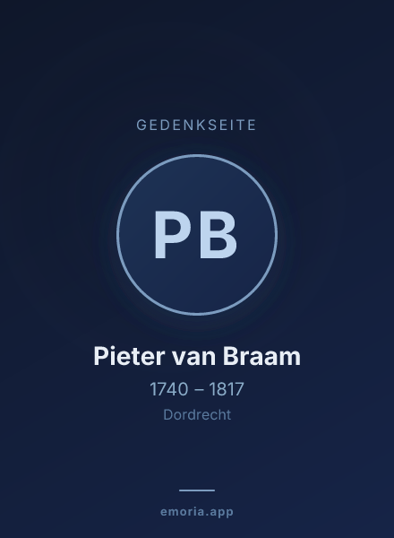 Gedenkportrait von Pieter van Braam