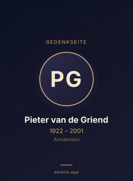 Gedenkportrait von Pieter van de Griend