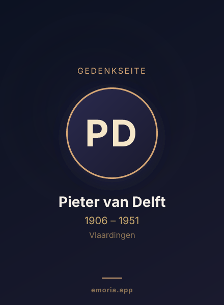 Gedenkportrait von Pieter van Delft