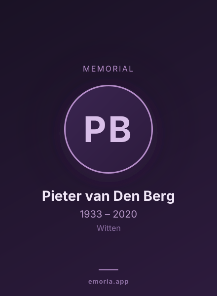 Memorial portrait of Pieter van Den Berg