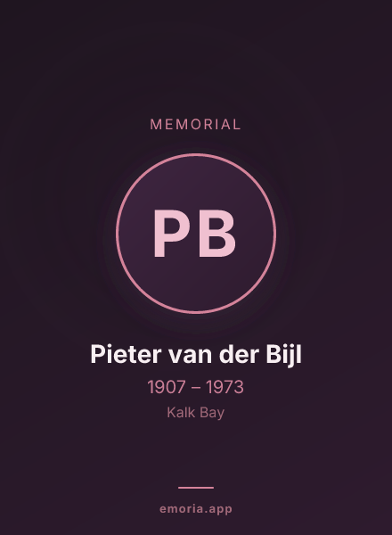 Memorial portrait of Pieter van der Bijl