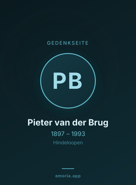 Gedenkportrait von Pieter van der Brug