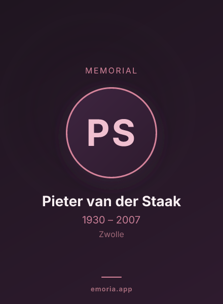 Memorial portrait of Pieter van der Staak