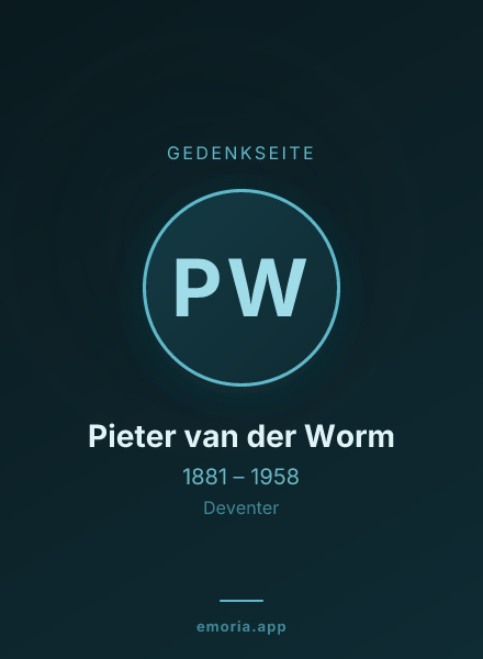 Gedenkportrait von Pieter van der Worm