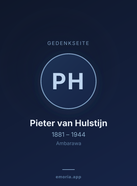 Gedenkportrait von Pieter van Hulstijn