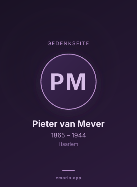 Gedenkportrait von Pieter van Mever