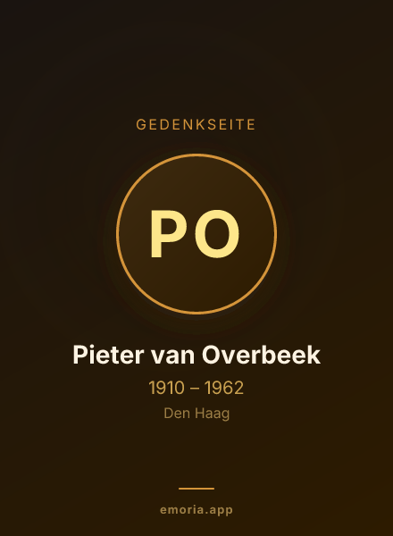 Gedenkportrait von Pieter van Overbeek